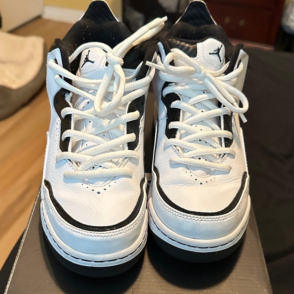 Jordan Kids White and Black Sneakers